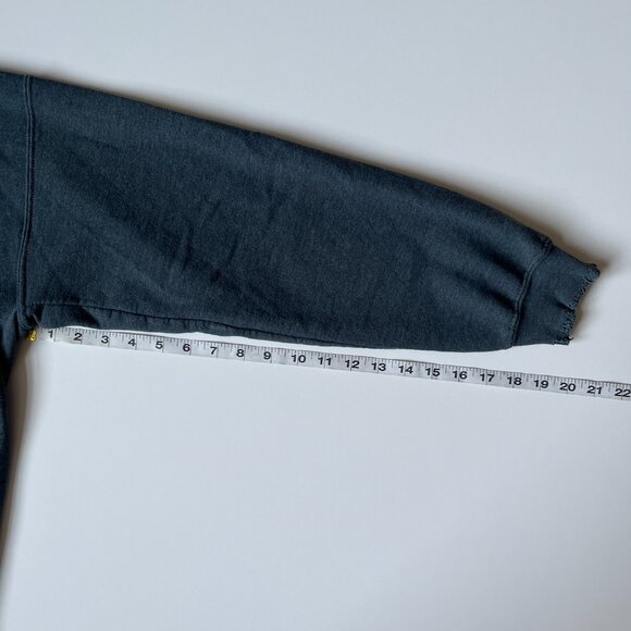 Rolling Stones Tongue Logo Distressed Collar, Sleeve, Bottom Grey Sweatshirt - Picture 9 of 9